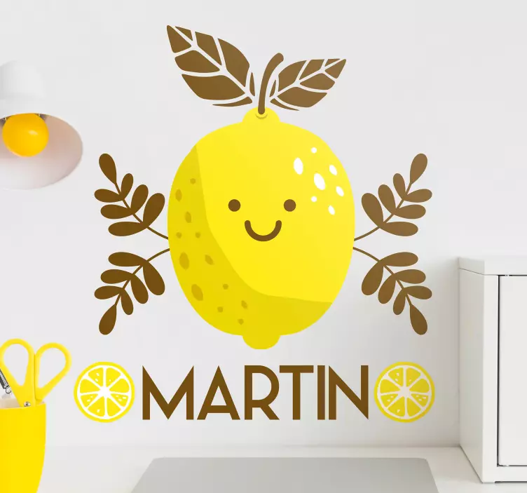 Fruit sticker with cheerful lemon design - TenStickers