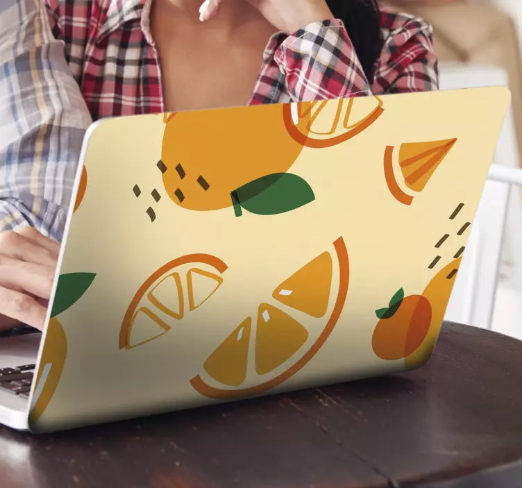 Fruity Orange Patterns laptop skin - TenStickers