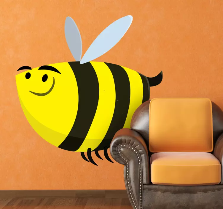 Funny Bee vinyl Wall Sticker - TenStickers