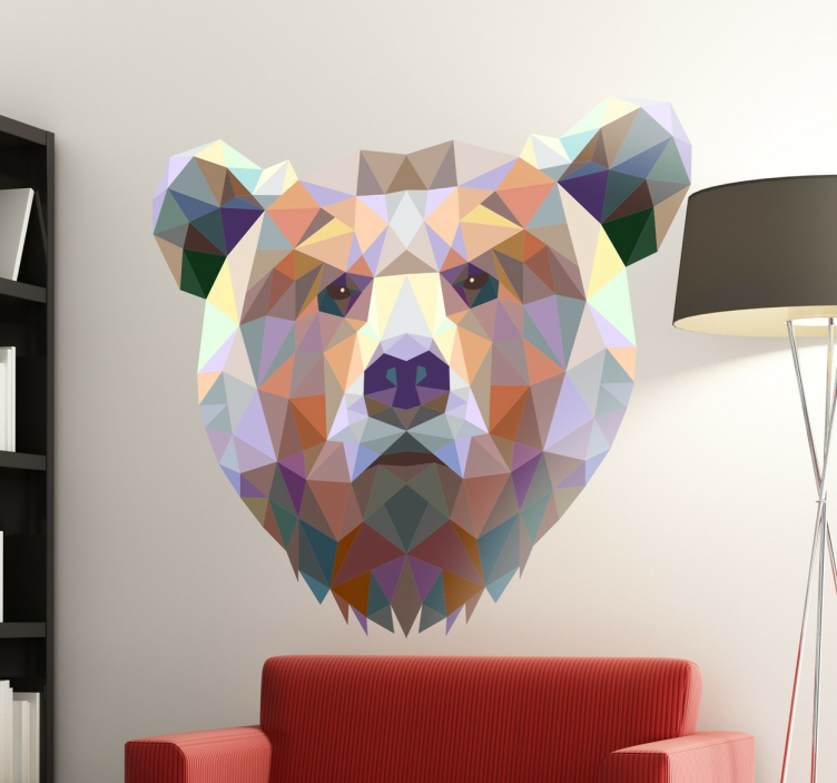 Geometric Bear wall Sticker - TenStickers
