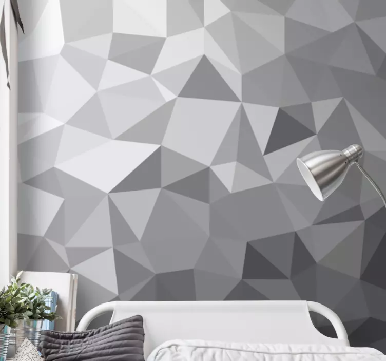 Geometric grey pattern teenage wall decals - TenStickers