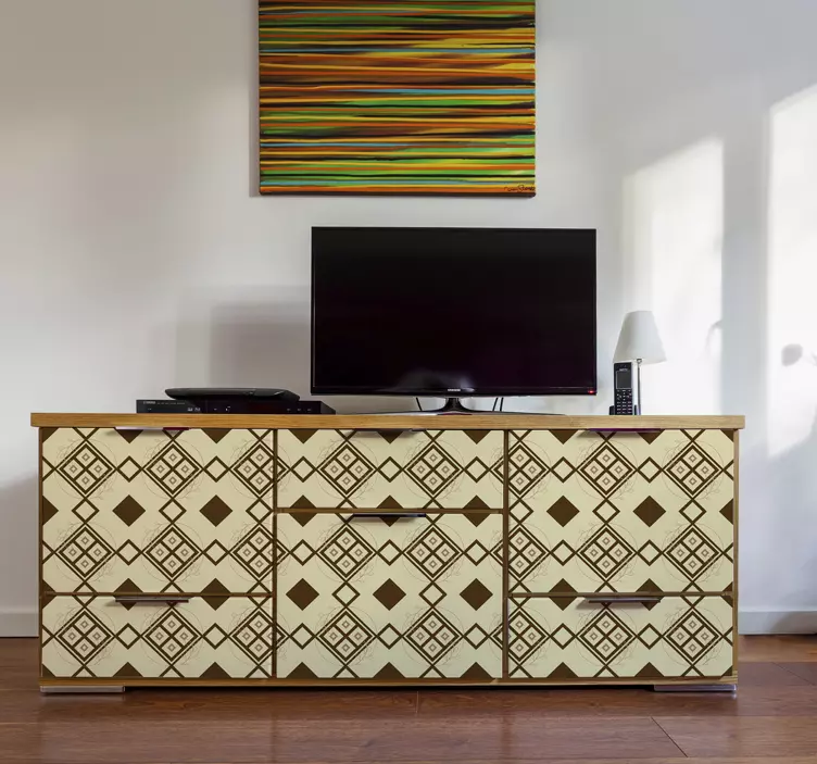 Mapuche rhombus design furniture sticker - TenStickers