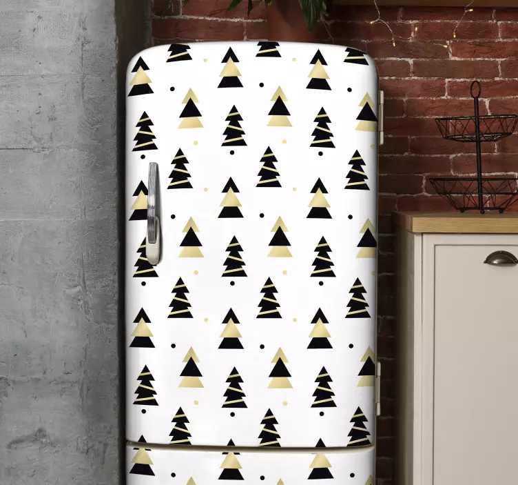 Geometric Refrigerator fridge sticker - TenStickers