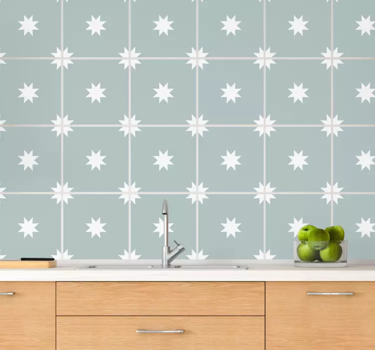 Geometric Star Pattern tile sticker - TenStickers