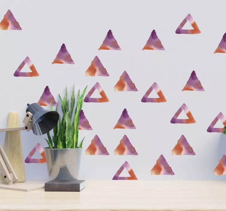 Geometric wall sticker abstract triangle pattern - TenStickers