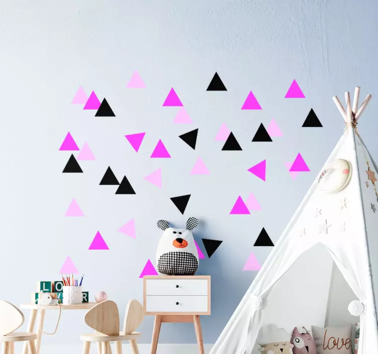Geometric wall sticker vibrant triangular design - TenStickers