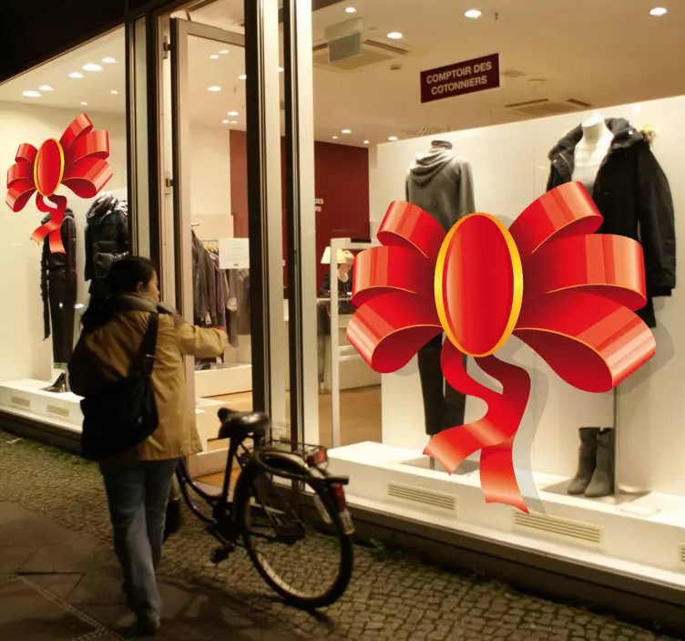 Gift Ribbon Bow Sticker - TenStickers