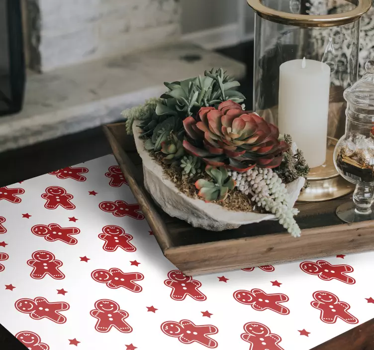 Gingerbread Figures Pattern holiday sticker - TenStickers