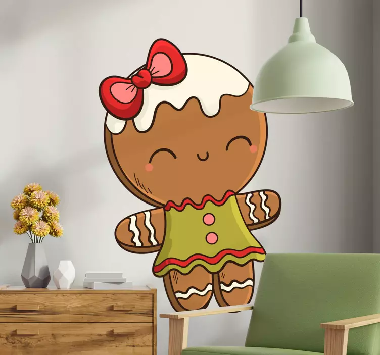 Gingerbread girl christmas sticker - TenStickers