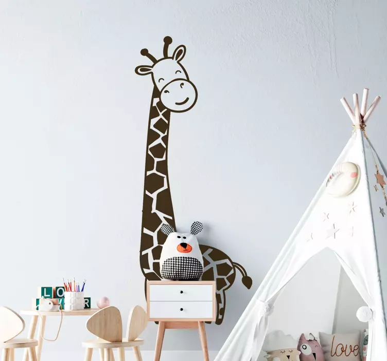 Giraffe baby walking nursery wall sticker - TenStickers