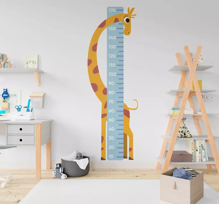 Giraffe meter height chart sticker - TenStickers