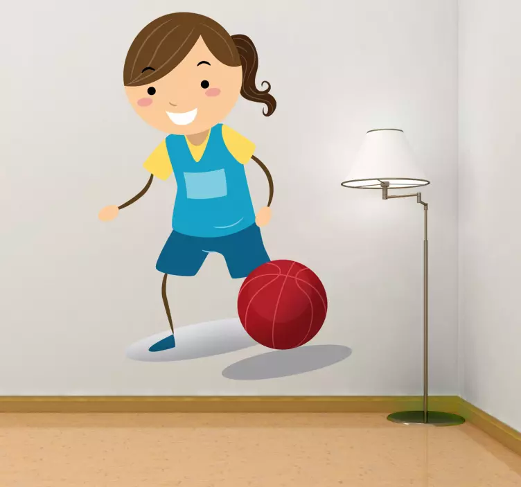 Girl Basketball Kids Sticker - TenStickers
