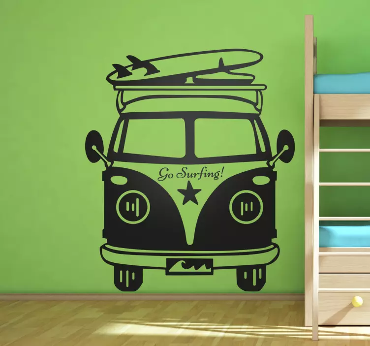 Go Surfing Van Wall Sticker - TenStickers