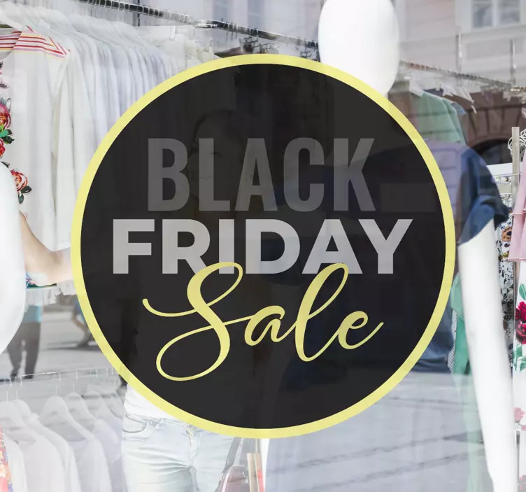 golden black friday background window decal - TenStickers