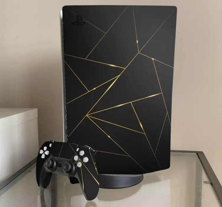 golden polygonal background  PS5 stickers - TenStickers