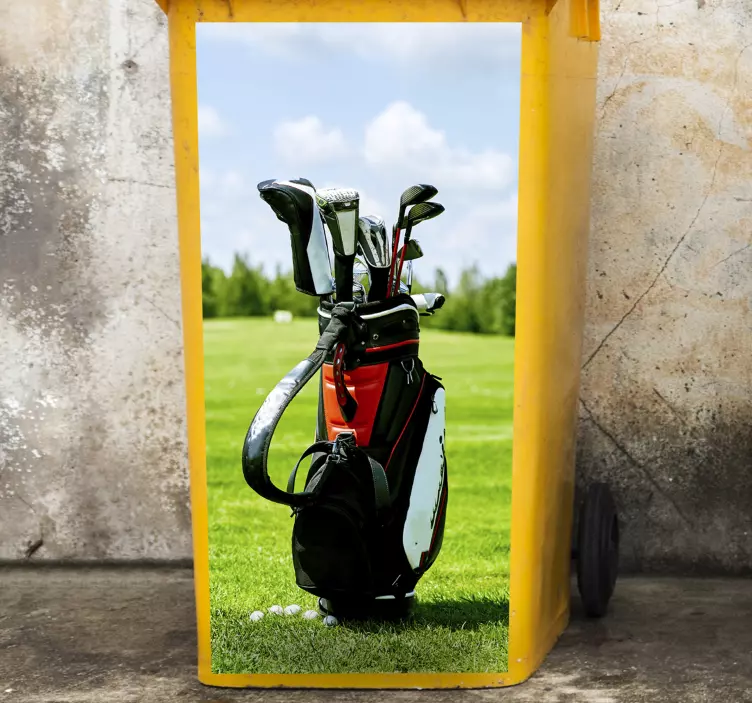 Golf Bag Essentials recycling decal for bin - TenStickers