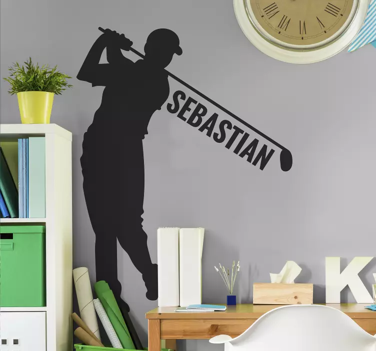 Golf Player Personalised Sticker - TenStickers
