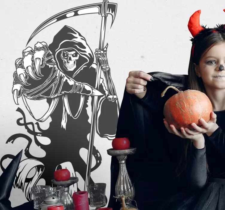 Grim Reaper Figure halloween sticker - TenStickers