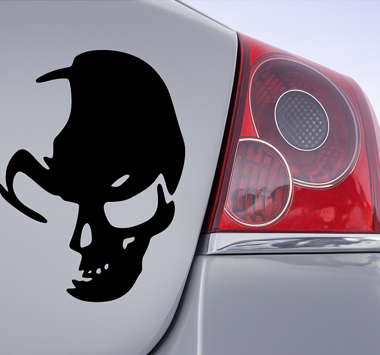 Half dead skull  car sticker - TenStickers