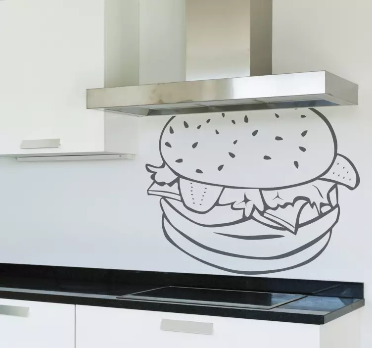 Hamburger Outline Wall Sticker - TenStickers