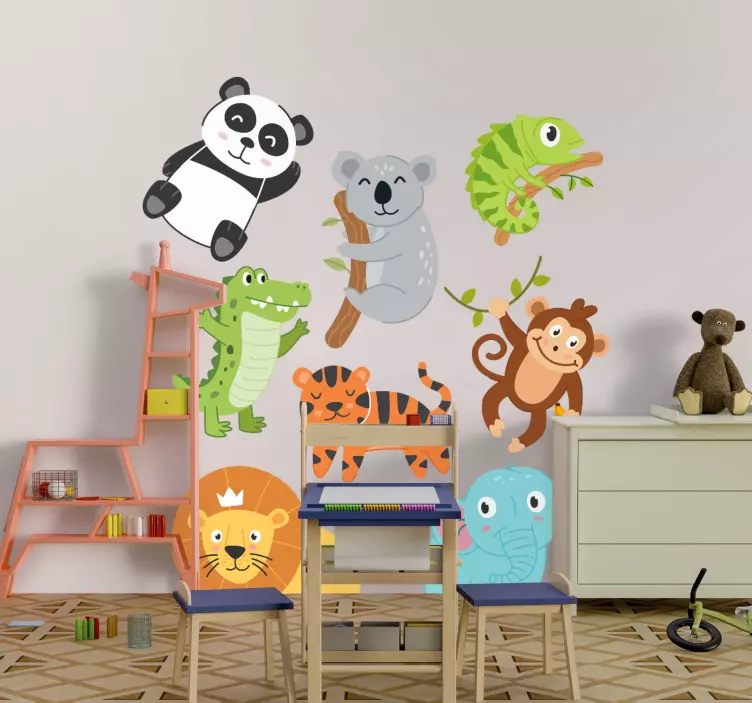hand drawn autumn animals Bedroom Wall Sticker - TenStickers