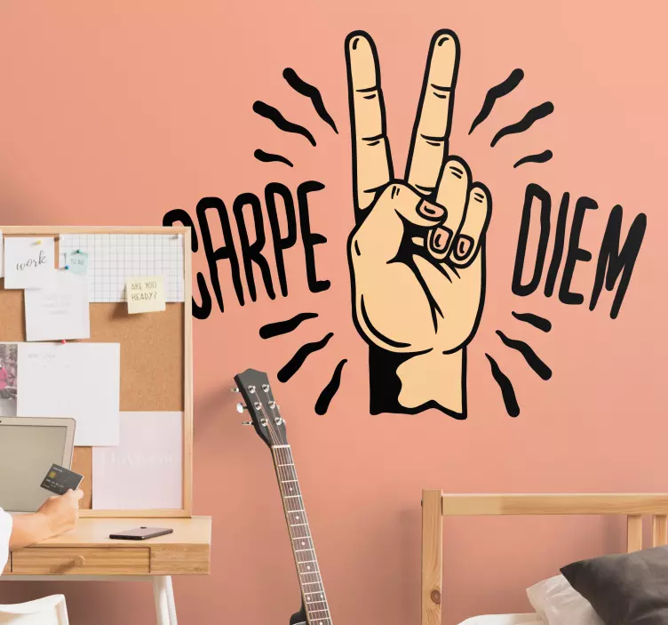 Hand Symbol Peace quote sticker - TenStickers