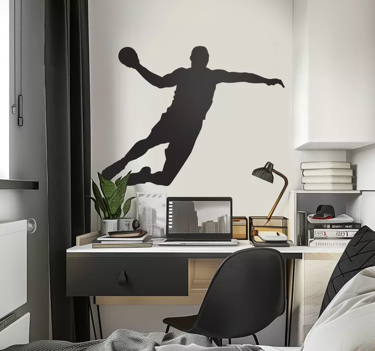 Handball Player Silhouette Sticker - TenStickers