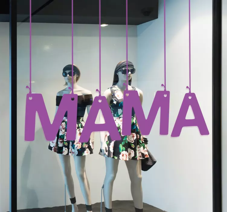 Hanging "Mama" letters shop window sticker - TenStickers