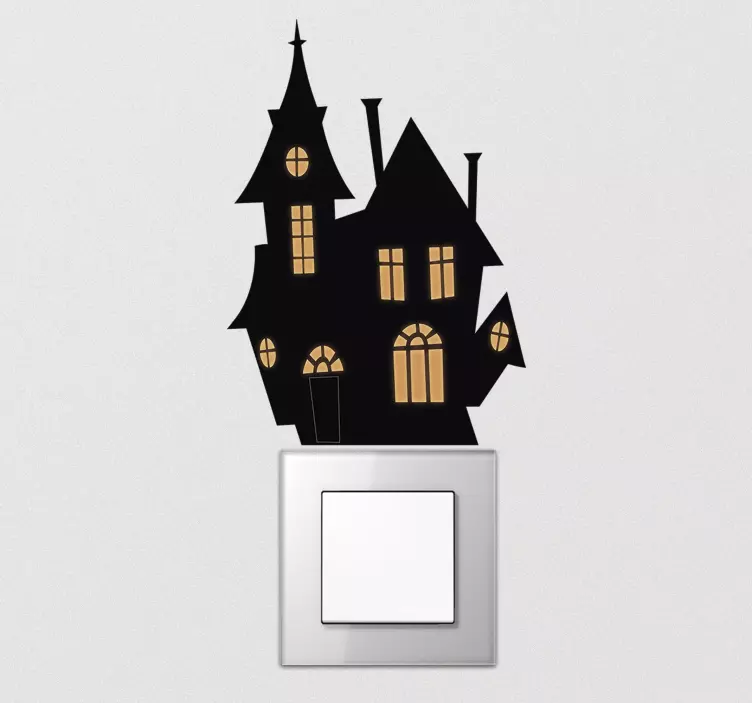 Scary haunted house light switch sticker - TenStickers