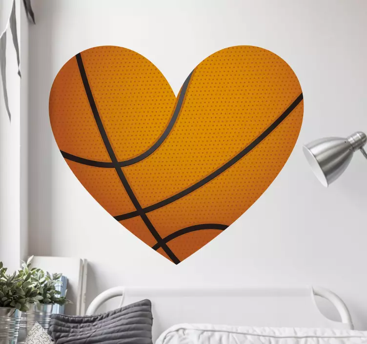 Heart Basketball Shape football sticker - TenStickers