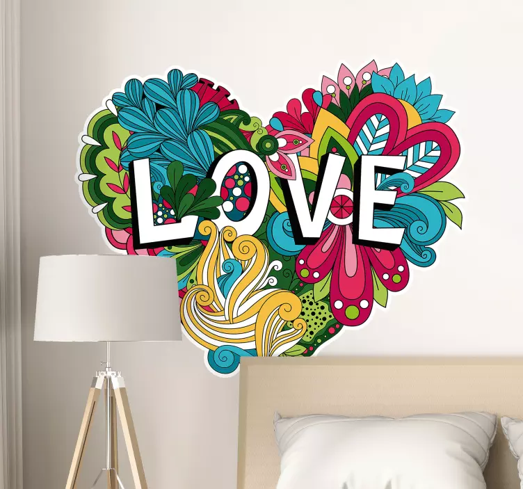 Heart Full Of Colors love sticker - TenStickers