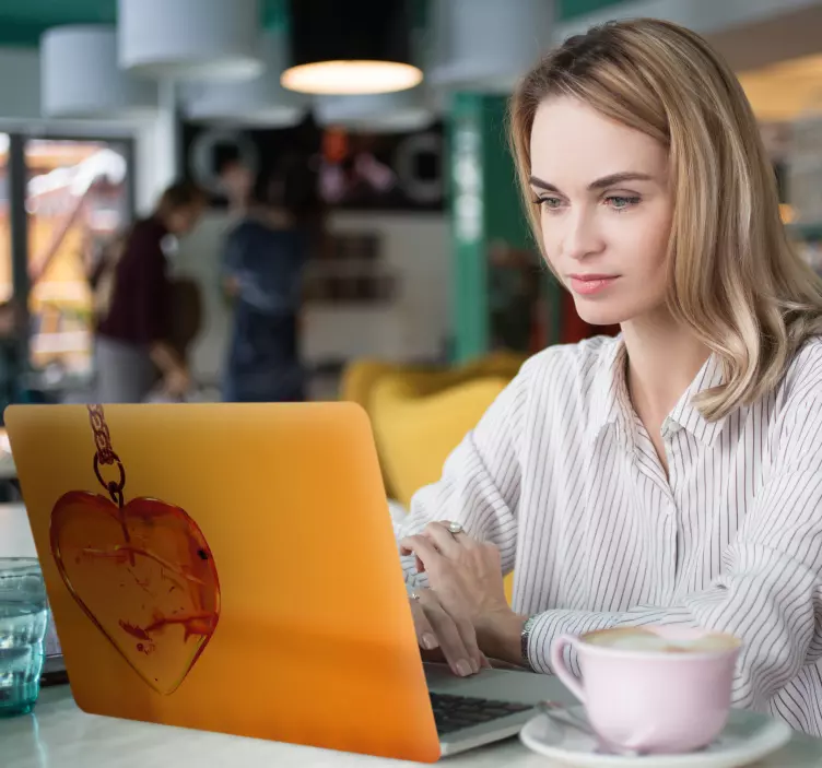 Heart of amber laptop sticker - TenStickers