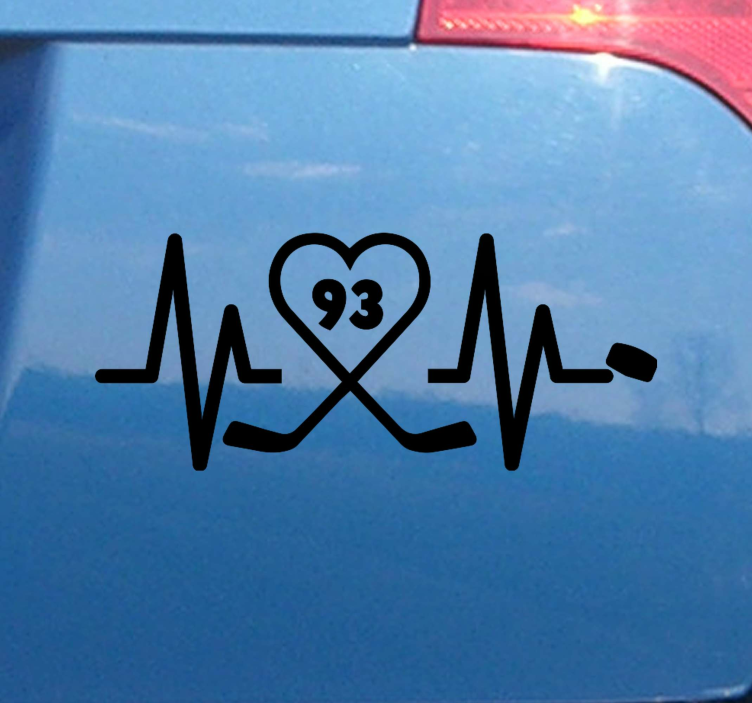 Heart Pulse Hockey car sticker - TenStickers