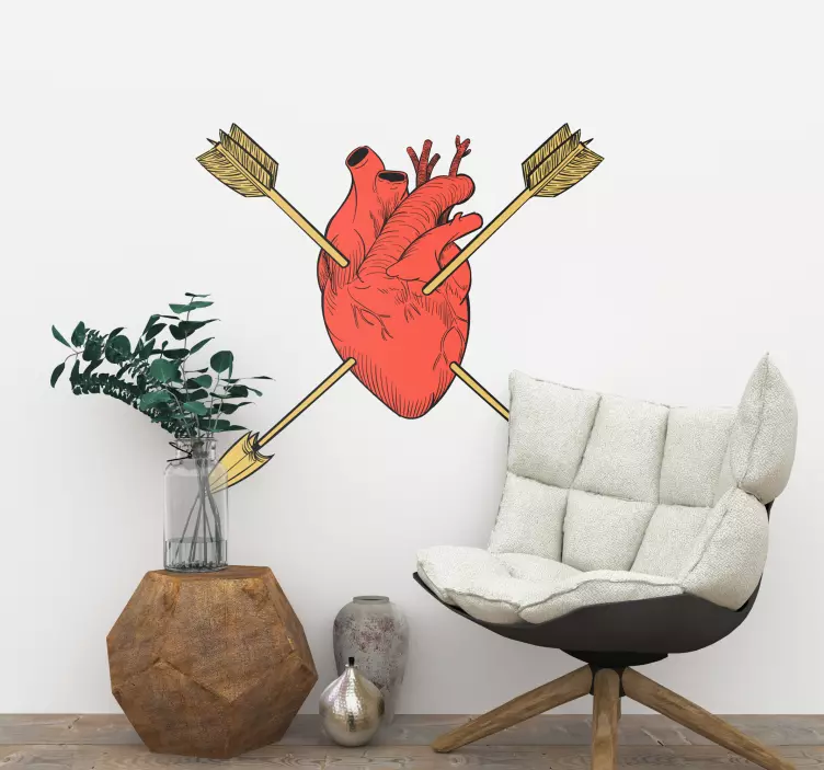 Heart with Arrows decoration wall sticker - TenStickers