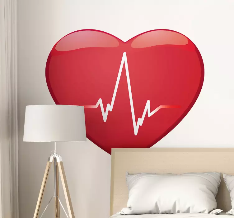 Heartbeat Pulse Design headboard wall sticker - TenStickers