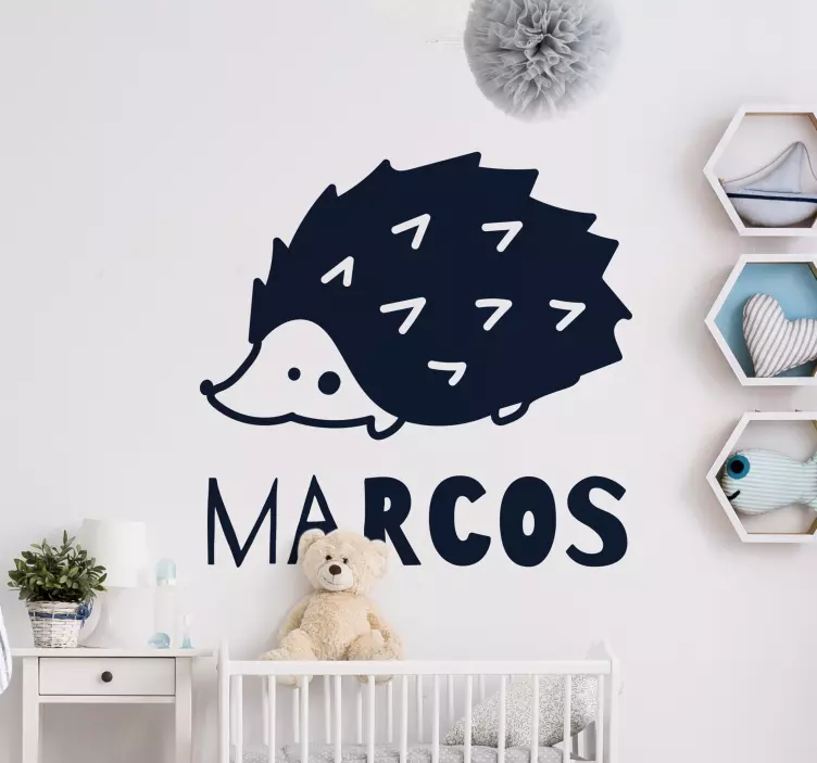 HEDGEHOG NAME CUSTOMIZATION pet wall art - TenStickers