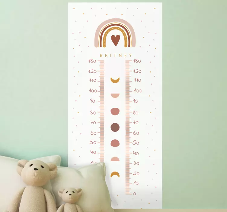 Height chart wall sticker personalized growth chart - TenStickers