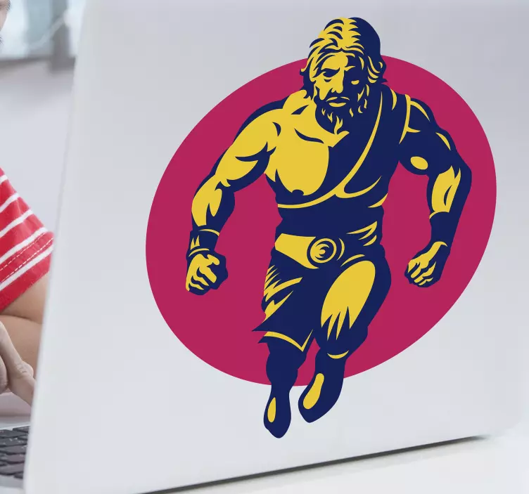 Heroic Figure Running Laptop sticker - TenStickers