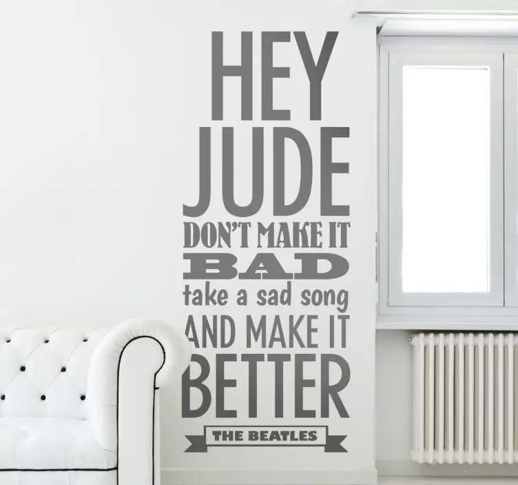 Hey Jude Song  Wall Sticker - TenStickers
