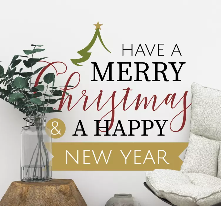 Holiday sticker happy holiday wishes - TenStickers