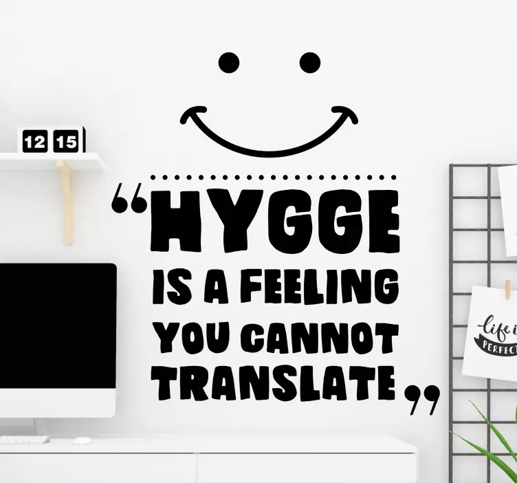 Hygge Quote Smile text sticker - TenStickers