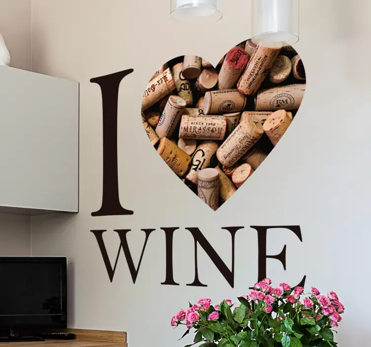 I LOVE WINE cuisine wall sticker - TenStickers