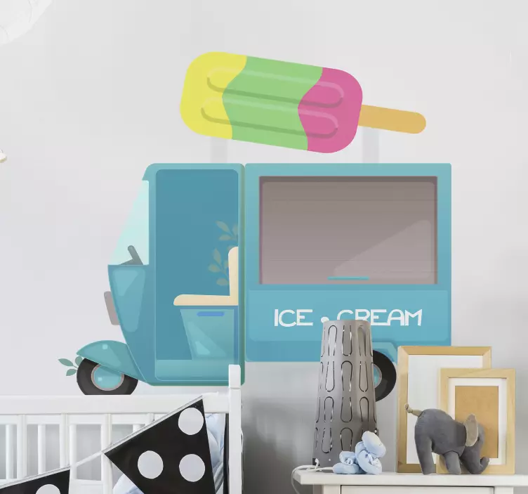Ice Cream Truck illustration sticker - TenStickers
