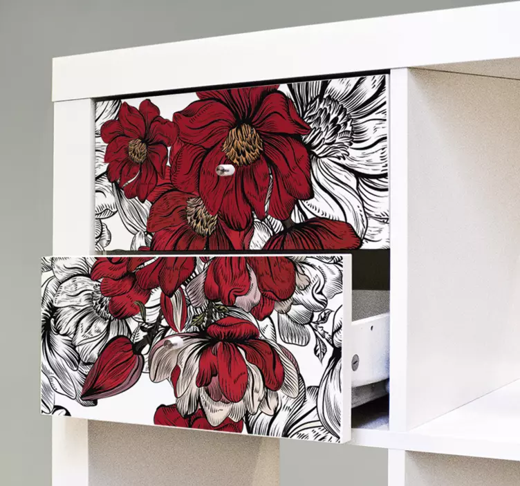 Ikea flower furniture sticker - TenStickers