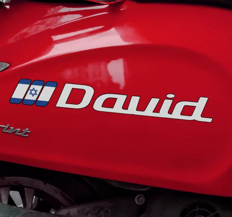 Israel flag name motorcycle decal - TenStickers