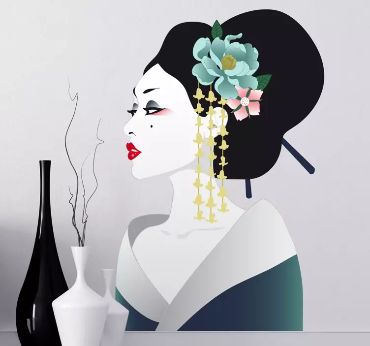 Japanese Geisha Wall Sticker - TenStickers