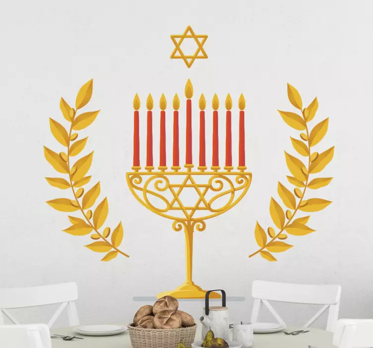 Jewish Menorah wall sticker - TenStickers
