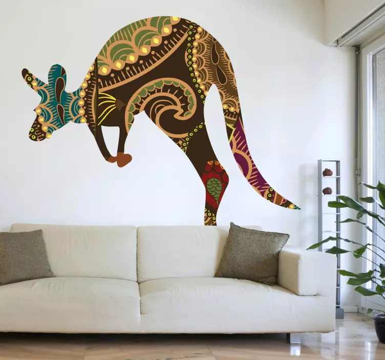 Kangaroo Pattern Silhouette Wall Sticker - TenStickers