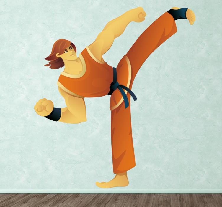 Karate Warrior Wall Sticker - TenStickers