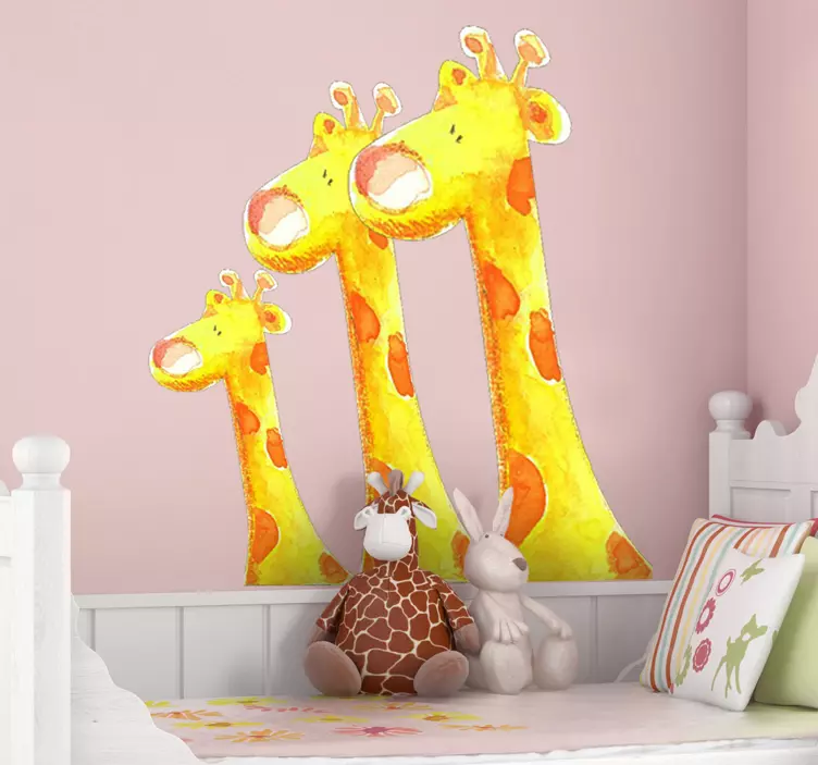 Kids Three Giraffes Wall Sticker - TenStickers